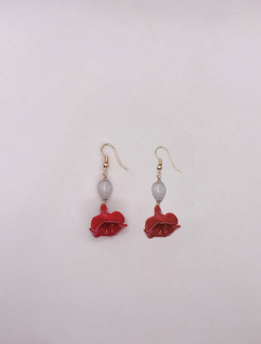 Red pua x poe earrings