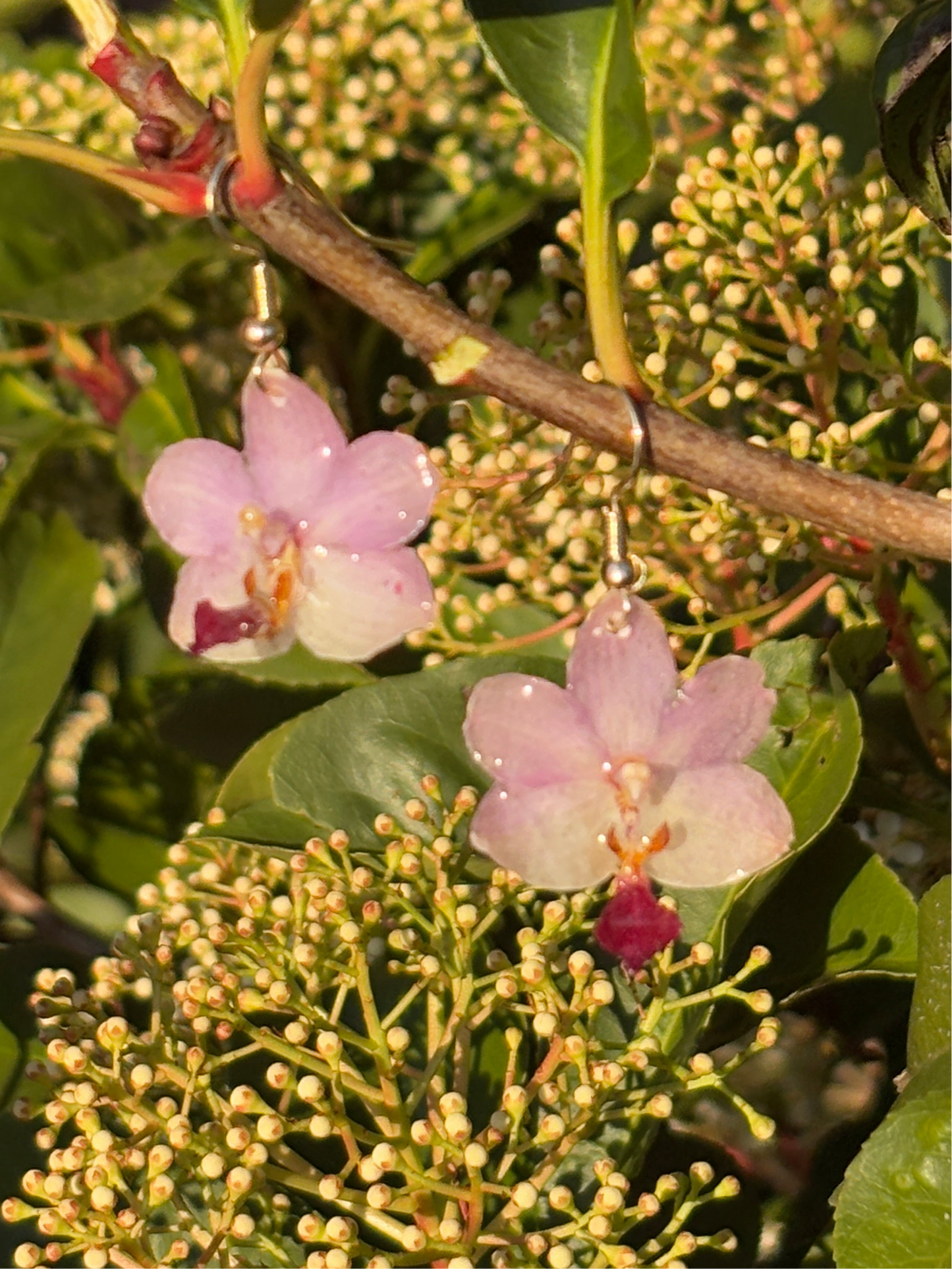 Mini orchid earrings